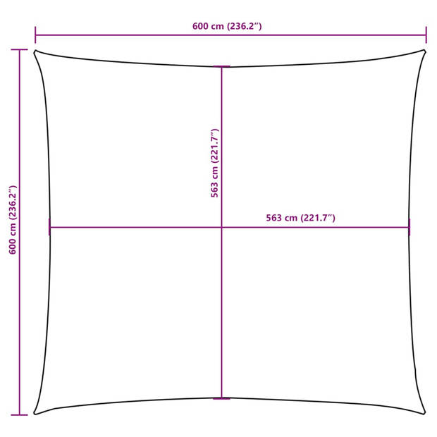 vidaXL Zonnescherm vierkant 6x6 m oxford stof bruin