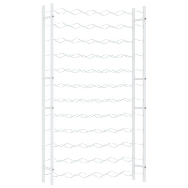 vidaXL Wijnrek voor 72 flessen metaal wit