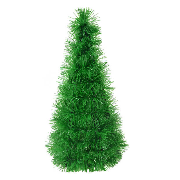 Clayre & Eef Kerstdecoratie Kerstboom Ø 12x27 cm Groen Kunststof Groen