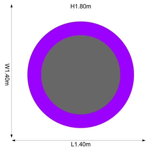 Plum trampoline Stardust met veiligheidsnet paars