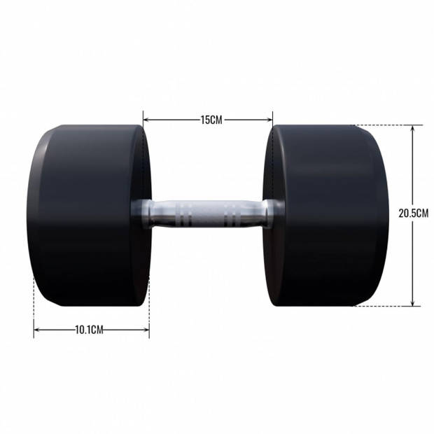Gorilla Sports Dumbbell - 35 kg - Halter - Vaste dumbell - Gietijzer