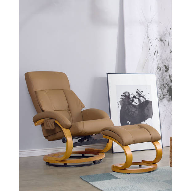 Beliani FORCE - TV-fauteuil-Beige-Kunstleer