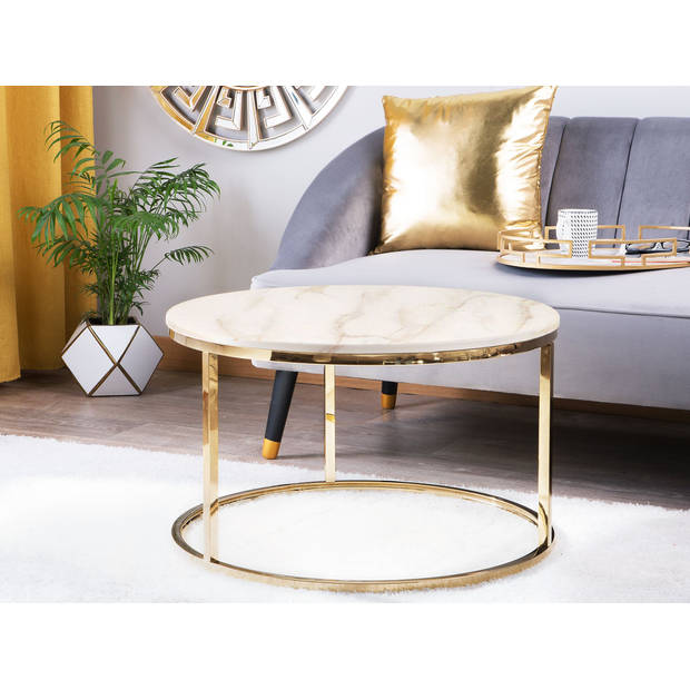 Beliani CORAL - Salontafel-Beige-RVS