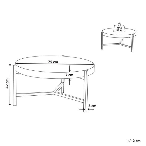 Beliani BONITA - Salontafel-Grijs-MDF