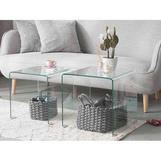 Beliani KENDALL - Salontafel-Transparant-Veiligheidsglas