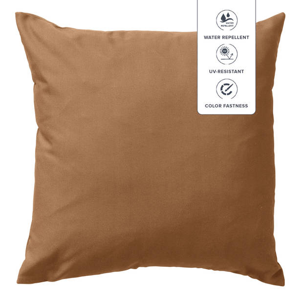 Dutch Decor - SANTORINI - Kussenhoes voor buiten 45x45 cm - outdoor - waterafstotend en uv-bestendig - Tobacco Brown - b