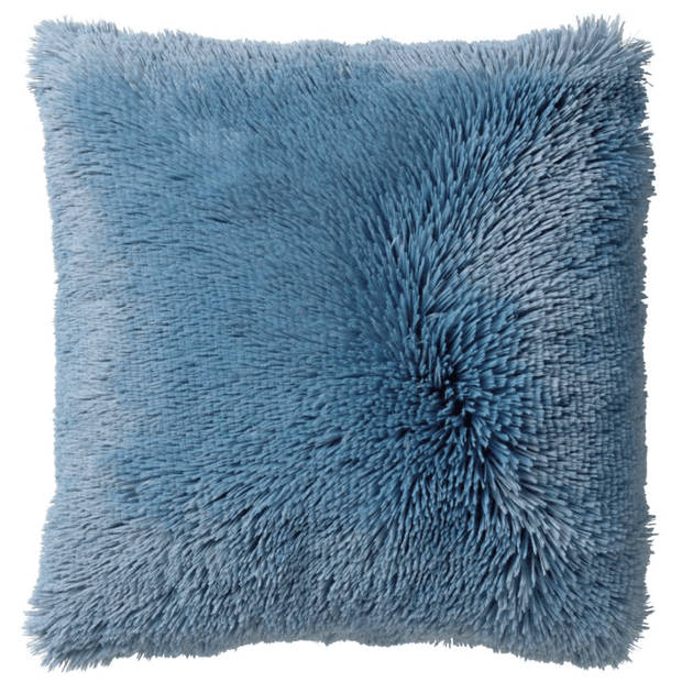 Dutch Decor - FLUFFY - Sierkussen 60x60 cm - superzacht - XL kussen - Provincial Blue - blauw