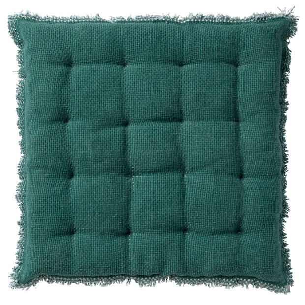 Dutch Decor - BURTO - Stoelkussen 40x40 cm - gewassen katoen - Sagebrush Green - groen