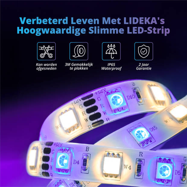 LED Strip 40 (4 sets van 10m) Meter RGB + Wit - Gaming Lichtstrip met App - LED-strips - Verlichting
