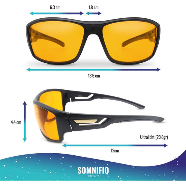 Somnifiq Slaapbril – Blauw Licht Bril, Beeldschermbril, Blue Light Glasses, Computerbril, Blokkeert Blauw Licht tot 75%