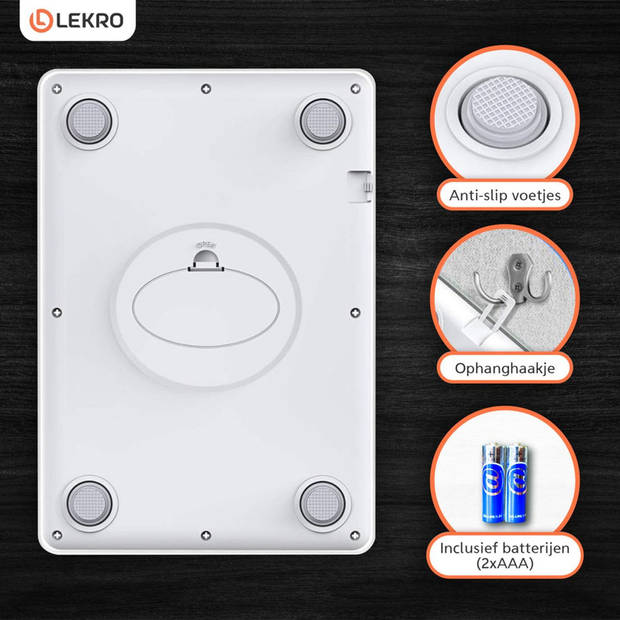 Lekro Digitale Keukenweegschaal – Weegschaal Keuken - 1gr tot 15kg - Wit
