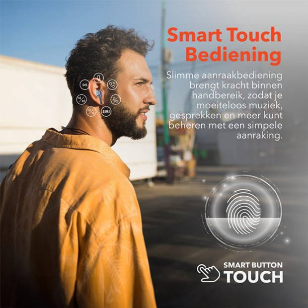 QuchiQ Draadloze Bluetooth-oordopjes Diepe bas Ruisonderdrukkende microfoon Compatibel met iPhone/Samsung