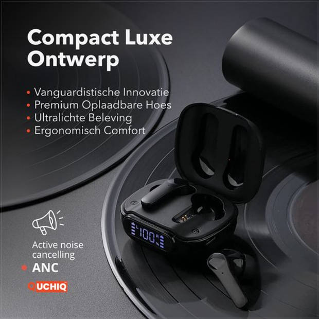 QuchiQ Draadloze Bluetooth-oordopjes: ANC, microfoon, sportpods, compatibel met iPhone/Samsung