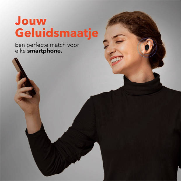 QuchiQ Draadloze sporthoofdtelefoon - Extra bas, ruisonderdrukking, microfoon, compatibel met iPhone/Samsung