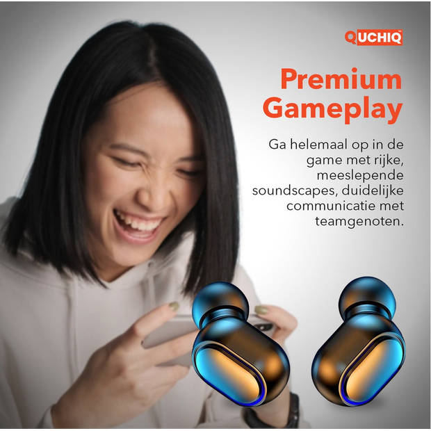 QuchiQ Draadloze Bluetooth-oordopjes Sportruisonderdrukkende microfoon In-ear Compatibel met iPhone/Samsung