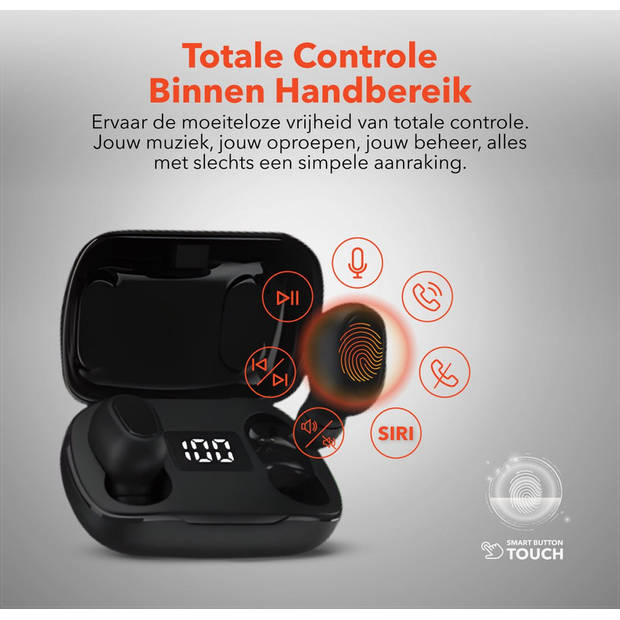 QuchiQ Draadloze Bluetooth-sporthoofdtelefoon - Extra bas, ruisonderdrukking, microfoon, iPhone-compatibel