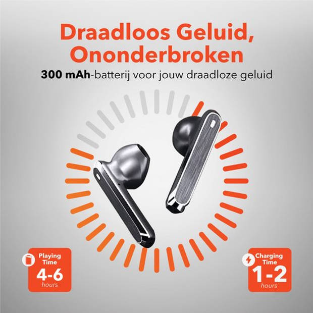 QuchiQ Draadloze oordopjes - Sport, ruisonderdrukking, microfoon, oordopjes, compatibel met iPhone/Samsung