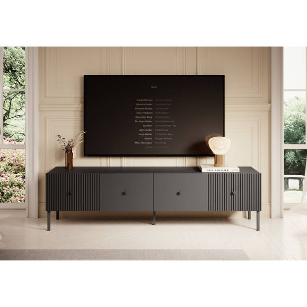 Meubella TV-Meubel Vermont - Antraciet - 180 cm