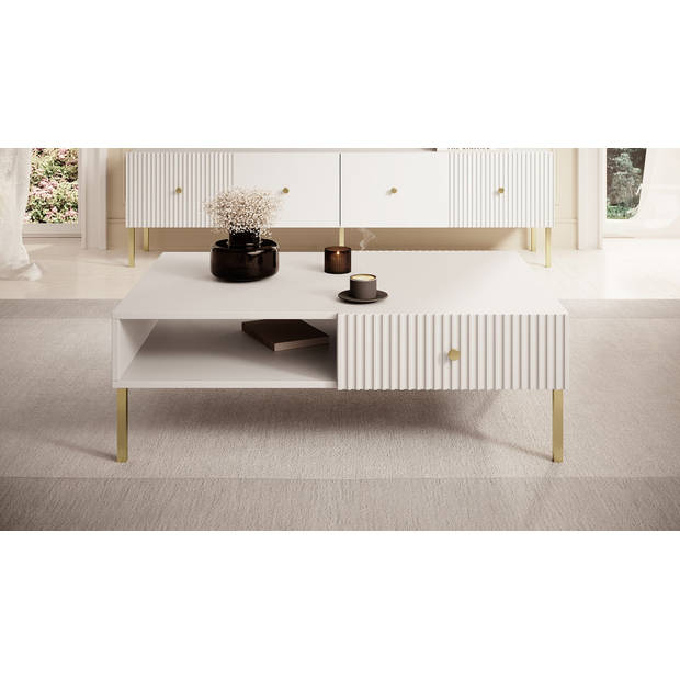 Meubella Salontafel Vermont - Wit - 102 cm