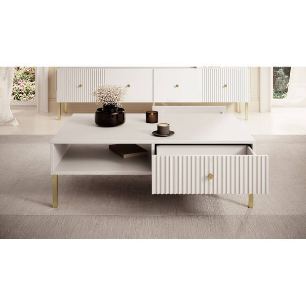 Meubella Salontafel Vermont - Wit - 102 cm