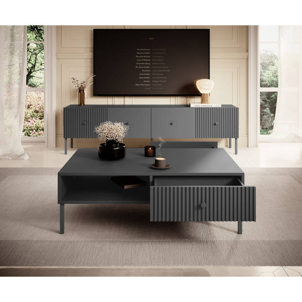 Meubella Salontafel Vermont - Antraciet - 102 cm