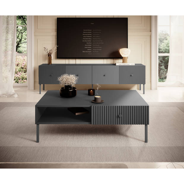 Meubella Salontafel Vermont - Antraciet - 102 cm