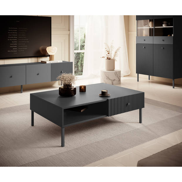 Meubella Salontafel Vermont - Antraciet - 102 cm