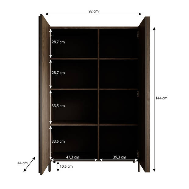 Meubella Dressoir Paz - Donker eiken - 92 cm