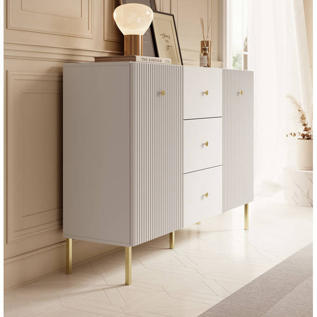 Meubella Dressoir Vermont - Wit - 135 cm