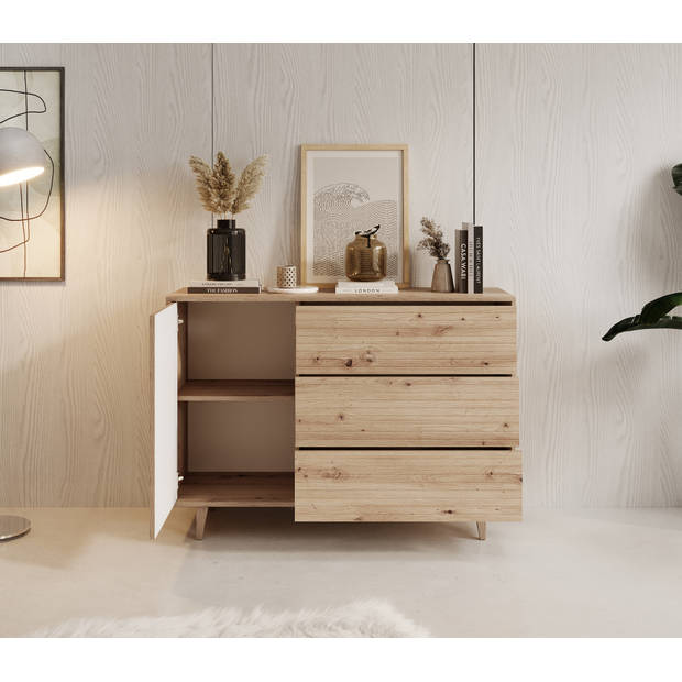 Meubella Dressoir Fuzeta - Eiken - 120 cm