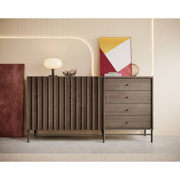 Meubella Dressoir Paz - Donker eiken - 165 cm