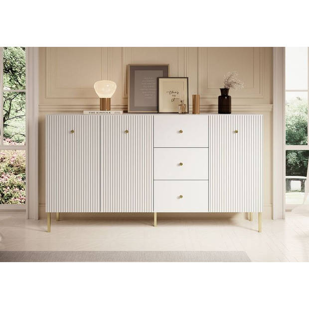 Meubella Dressoir Vermont - Wit - 180 cm