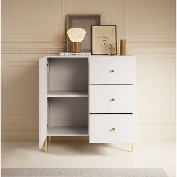 Meubella Dressoir Vermont - Wit - 90 cm