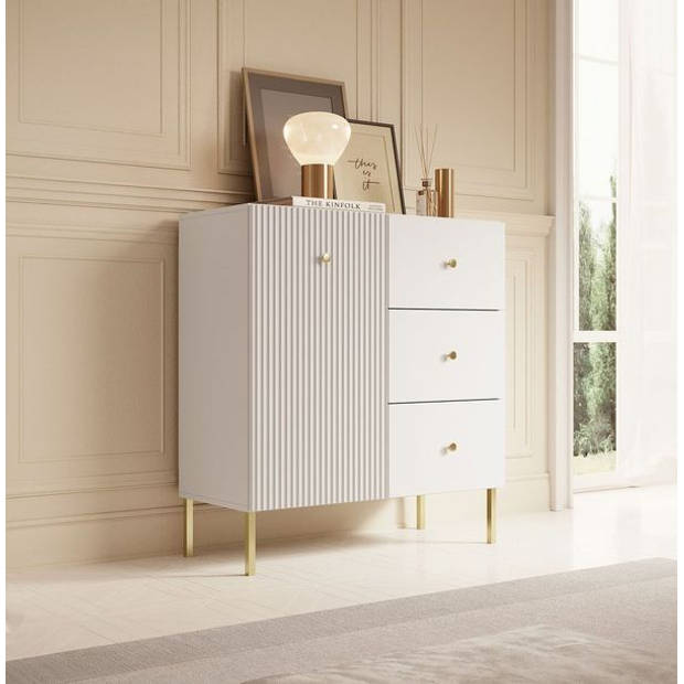 Meubella Dressoir Vermont - Wit - 90 cm