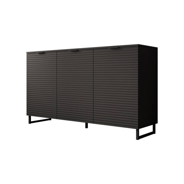 Meubella Dressoir Delgado - Mat zwart - 150 cm