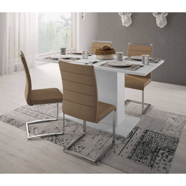 Meubella Eetkamertafel Olymp - Wit - 138 cm