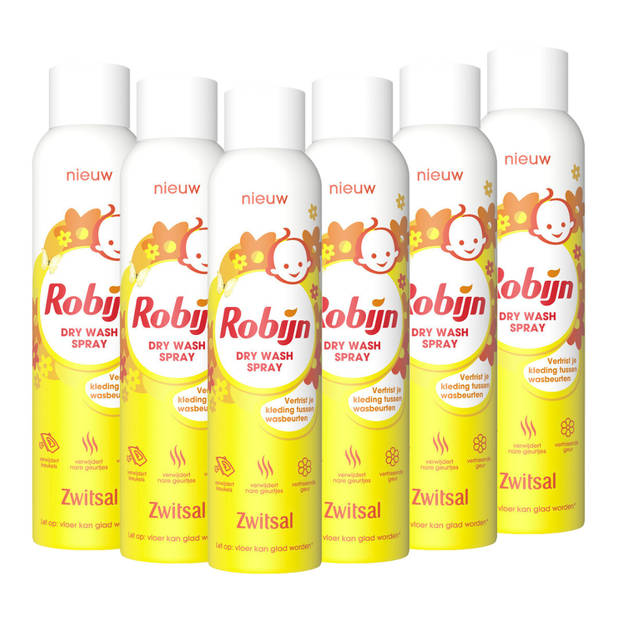 Zwitsal - Robijn Dry Wash Spray - Kleding Opfrisser - 6 x 200ml - Voordeelverpakking