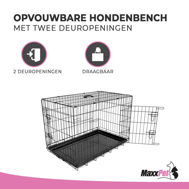 MaxxPet Hondenbench - Bench voor honden - Opvouwbaar - 122x74x81 cm