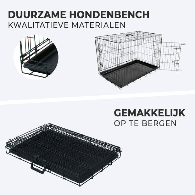 MaxxPet Hondenbench opvouwbaar - auto - bench voor honden - hondenren - 50x30x36cm