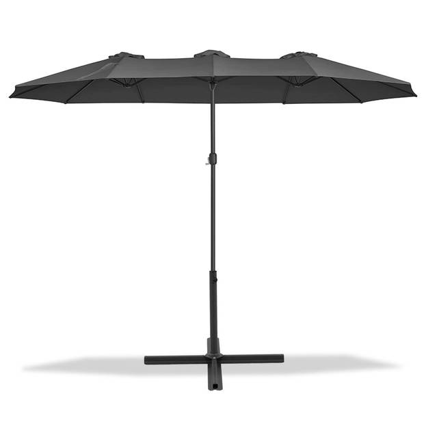 MaxxGarden Parasol - Stokparasol xxl - Dubbel model - 460 x 270cm - Antraciet