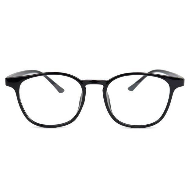 Montour Blauw Licht Bril - Filter - Kris - Vierkant Model - Zwart - Met Brillenhoes en -doek - Computerbril