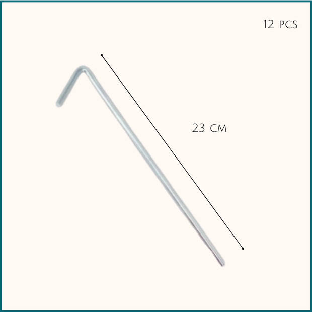 HIXA Tentharingen - 12 stuks - Grondpen - Stormharing - Staal - Grondzeilpen - Rotspen