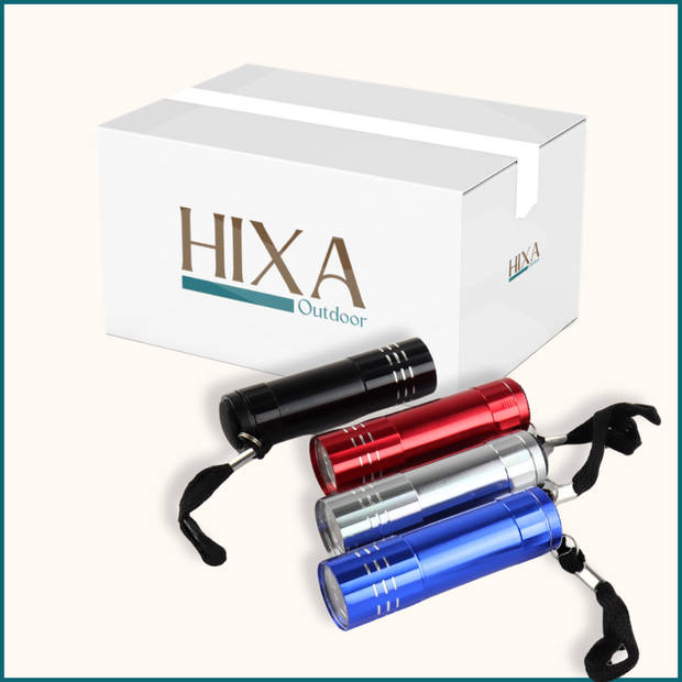 HIXA Zaklamp - LED - Mini - Zaklamp kinderen - Verschillende kleuren - Aluminium - 2 Stuks