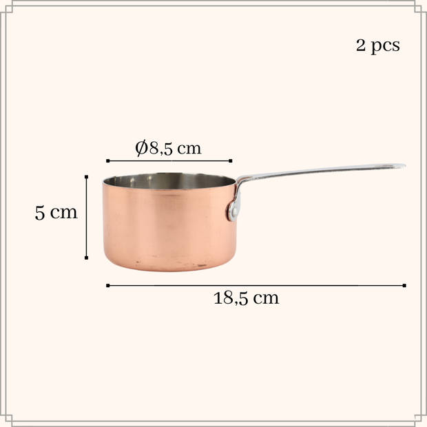 OTIX Sauspan - Koper - 5x8,5cm - Staal - 2 Stuks