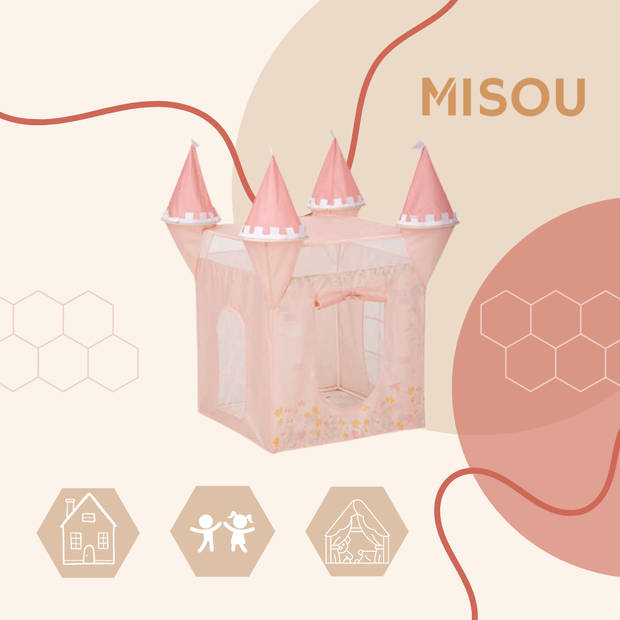 MISOU Kinder Speeltent - Kasteel - Meisjes - Pop up - Roze