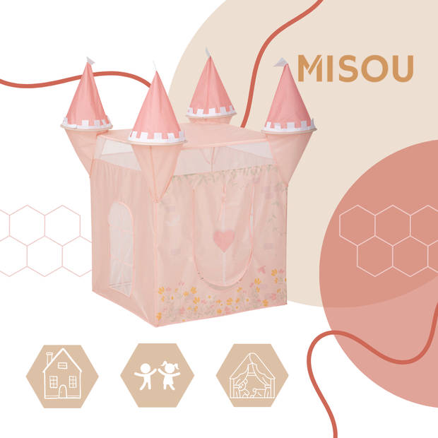 MISOU Kinder Speeltent - Kasteel - Meisjes - Pop up - Roze