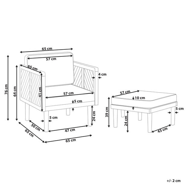 Beliani BARATTI - Tuinstoel-Lichte houtkleur-Acaciahout