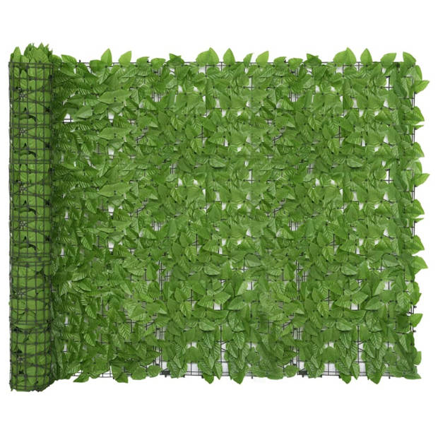 vidaXL Balkonscherm met groene bladeren 400x150 cm