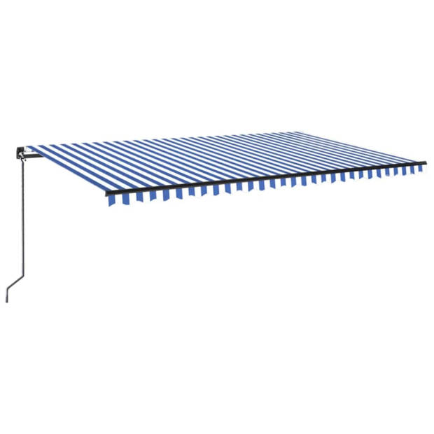 vidaXL Luifel handmatig uittrekbaar met LED 500x300 cm blauw en wit