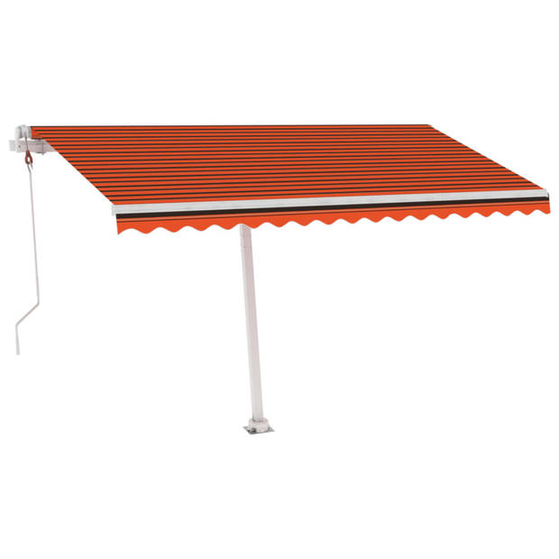 vidaXL Luifel automatisch met LED windsensor 400x300 cm oranje bruin